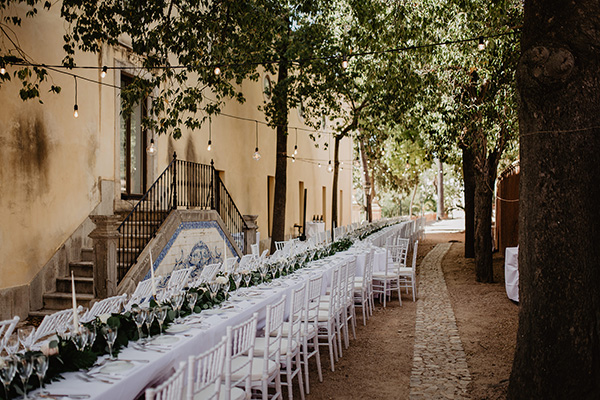 Estoi Palace wedding dinner alfresco